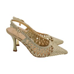 Gold & Gold GK253 Décolleté Slingback  Donna Tacco Medio Oro