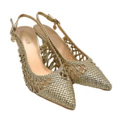 Gold & Gold GK253 Décolleté Slingback  Donna Tacco Medio Oro 2