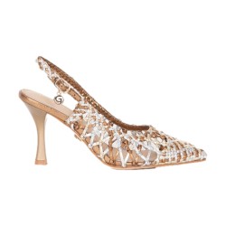 Gold & Gold GK253 Décolleté Slingback Donna Tacco Medio Oro/Argento/Bronzo