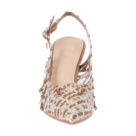 Gold & Gold GK253 Décolleté Slingback Donna Tacco Medio Oro/Argento/Bronzo