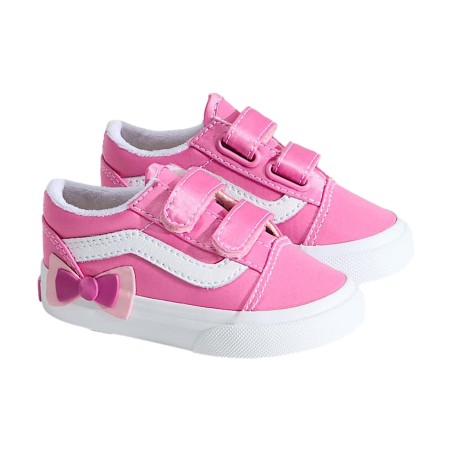 VANS VN000E9WFRQ1 OLD SKOOL V BOW Sneakers Bambina con Doppio Strappo Rosa