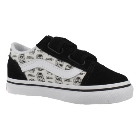 VANS VN000CRW4481 OLD SKOOL V Sneakers Bambino con Doppio Strappo Nero