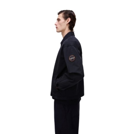 Napapijri A ARRAYANES NP0A4FI4941 Giacca Overshirt in 100% Cotone Nero