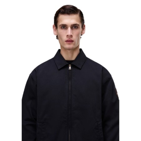 Napapijri A ARRAYANES NP0A4FI4941 Giacca Overshirt in 100% Cotone Nero