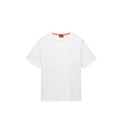 Napapijri  NP0A893E206 S-NEDLES SS T-Shirt Uomo Mezza Manica Con Logo Ricamato White Heron