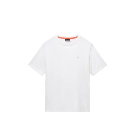Napapijri  NP0A893E206 S-NEDLES SS T-Shirt Uomo Mezza Manica Con Logo Ricamato White Heron