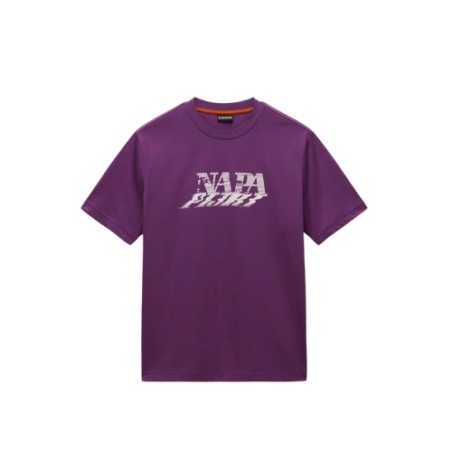 Napapijri  NP0A4FGYVAA1 S-LODESTASR SS T-Shirt Mezza Manica Uomo Purple 