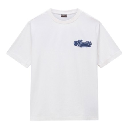 Napapijri NP0A4G64N1A1 S-ZINC SS T-Shirt Uomo Mezza Manica Con Logo Stampato Fronte Retro White 