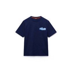 Napapijri  NP0A4G64B2Q1 S-ZINC SS T-Shirt Uomo Mezza Manica Con Logo Stampato Fronte Retro Naval Acade