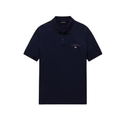 Napapijri NP0A4GB41761 ELBAS JERSEY Polo Uomo Manica Corta in Cotone Blu Marine 