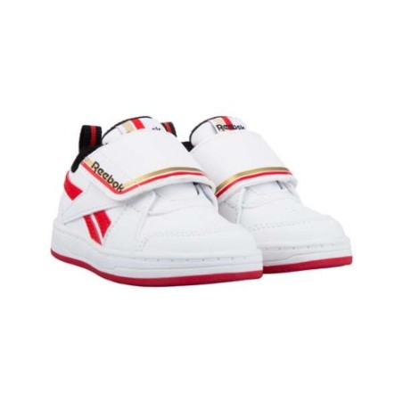 Reebok 894 ROYAL PRIME SNUG Scarpe Ginnastica Bambino Strappo Bianco Nero Rosso