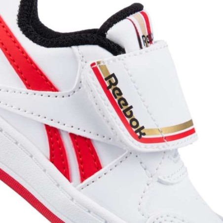 Reebok 894 ROYAL PRIME SNUG Scarpe Ginnastica Bambino Strappo Bianco Nero Rosso