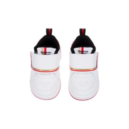 Reebok 894 ROYAL PRIME SNUG Scarpe Ginnastica Bambino Strappo Bianco Nero Rosso