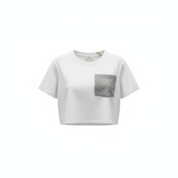 BLASH BS1710011 T-Shirt Donna Manica Corta In Jersey Con Taschino Bianco/Grigio