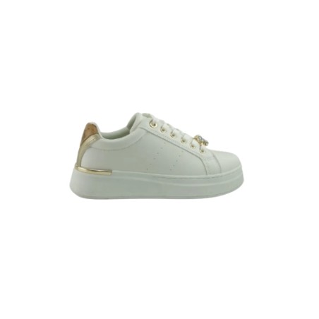 Alviero Martini 1a Classe Teen N 2426 0289 Sneaker Gioiello Donna Stringato Bianco Beige Geo