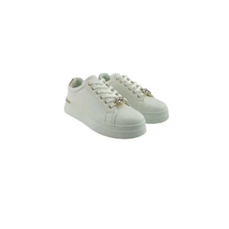 Alviero Martini 1a Classe Teen N 2426 0289 Sneaker Gioiello Donna Stringato Bianco Beige Geo