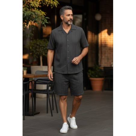 Urban Ring  UR1160003 Set Uomo Crochet Camicia M/M + Pantaloncino Nero