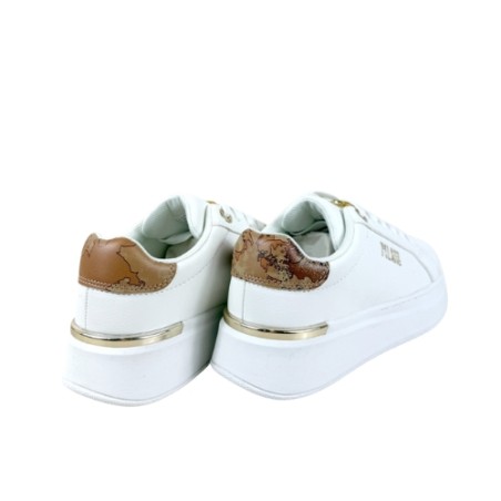 Alviero Martini 1a Classe Teen N 2427 0289 Sneaker Donna con Accessorio Stringato Bianco Beige Geo