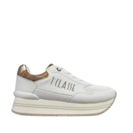 Alviero Martini 1a Classe Teen N 2440 0558 Sneaker Platform Donna Stringato Bianco Beige Geo