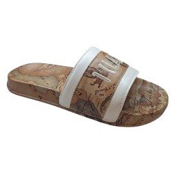Alviero Martini 1a Classe Teen N 2499 1904 Ciabatta Donna Bianco Beige Geo