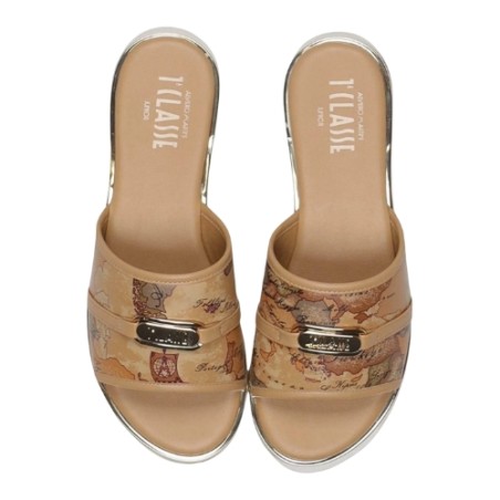 Alviero Martini 1a Classe Teen N 2450 0371 Ciabatta Donna Beige Geo