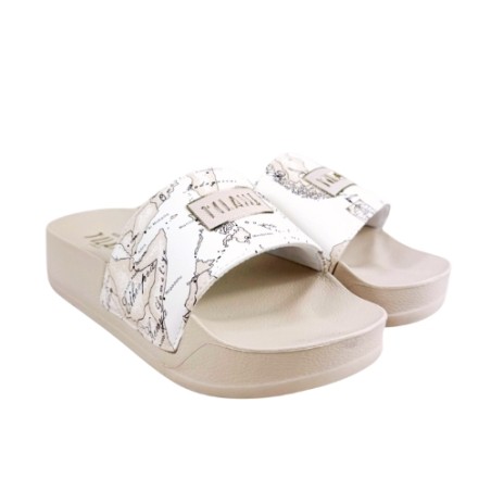 Alviero Martini 1a Classe Teen N 2502 0289 Ciabatta Alta Donna Milk Geo
