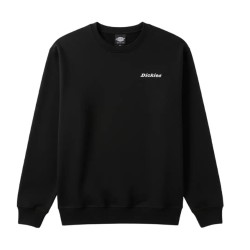 Dickies DK0A88OCBLK1 LORETTO SWEATSHIRT Felpa Unisex Garzata con Logo Laterale Ricamato Nero
