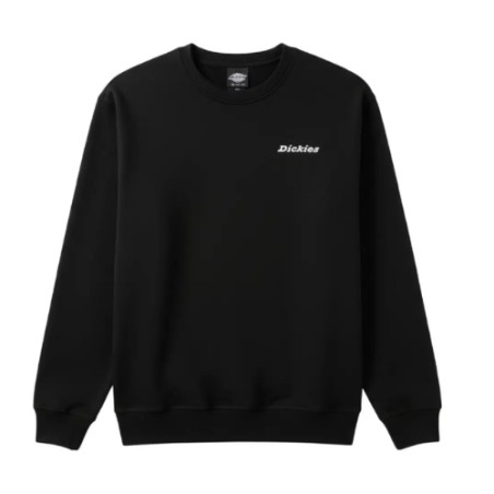 Dickies DK0A88OCBLK1 LORETTO SWEATSHIRT Felpa Unisex Garzata con Logo Laterale Ricamato Nero