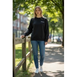 Dickies DK0A88OCBLK1 LORETTO SWEATSHIRT Felpa Unisex Garzata con Logo Laterale Ricamato Nero 2