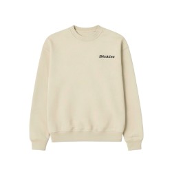 Dickies DK0A88OCECR1 LORETTO SWEATSHIRT Felpa Unisex Garzata con Logo Laterale Ricamato Ecru