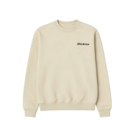 Dickies DK0A88OCECR1 LORETTO SWEATSHIRT Felpa Unisex Garzata con Logo Laterale Ricamato Ecru
