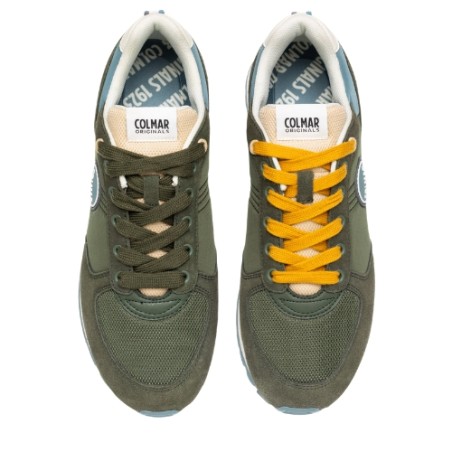 COLMAR TRAVIS AUTHENTIC 003 Sneakers Uomo Stringate Green Blu Beige