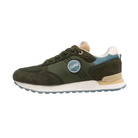 COLMAR TRAVIS AUTHENTIC 003 Sneakers Uomo Stringate Green Blu Beige