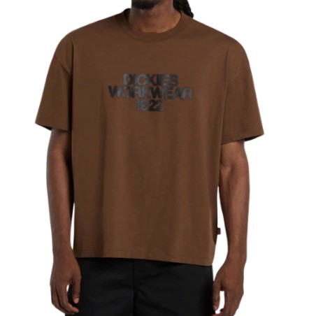 Dickies DK0A88890TB1 TORREY SS TEE T-Shirt Uomo con Scritta Marrone