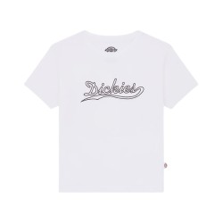 Dickies DK0A88FD0WH1 LOOSE WAVE SS TEE T-Shirt Donna con Logo Frontale Bianco