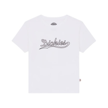 Dickies DK0A88FD0WH1 LOOSE WAVE SS TEE T-Shirt Donna con Logo Frontale Bianco