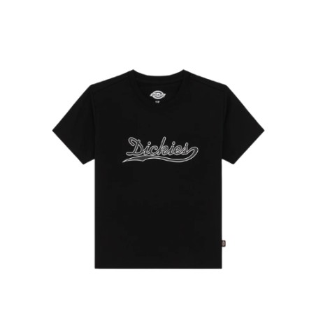 Dickies DK0A88FDBLK1 LOOSE WAVE SS TEE T-Shirt Donna con Logo Frontale Nero