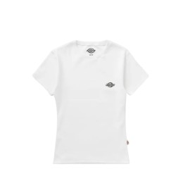 Dickies DK0A87QB0WH1 GLADEVILLE SS TEE W T-Shirt Donna con Logo Ricamato Bianco