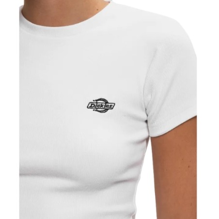 Dickies DK0A87QB0WH1 GLADEVILLE SS TEE W T-Shirt Donna con Logo Ricamato Bianco
