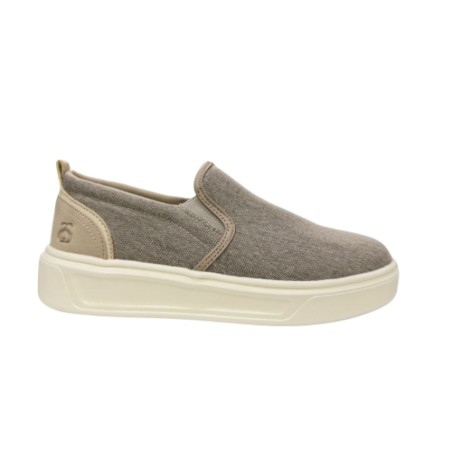 Solo Soprani MAZEL Scarpe Uomo Slip On in Canvas Beige