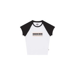 Dickies DK0A883A0WH1 DERBY REGLAN SS TEE W T-Shirt Donna con Logo Frontale Bianco