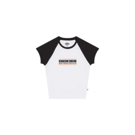 Dickies DK0A883A0WH1 DERBY REGLAN SS TEE W T-Shirt Donna con Logo Frontale Bianco
