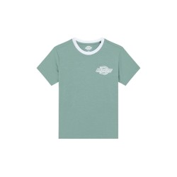 Dickies DK0A88JRL371 PLAINVILLE RINGER SS TEE W T-Shirt Donna con Logo Ricamato Stormy