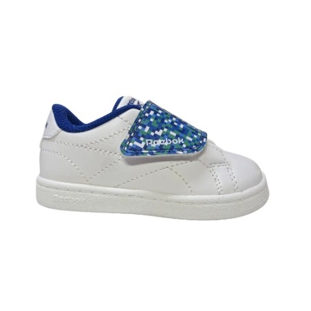 Reebok 409 COURT CLEAN HOOK & LOOP Scarpe Ginnastica Bambino Strappo Bianco Blu