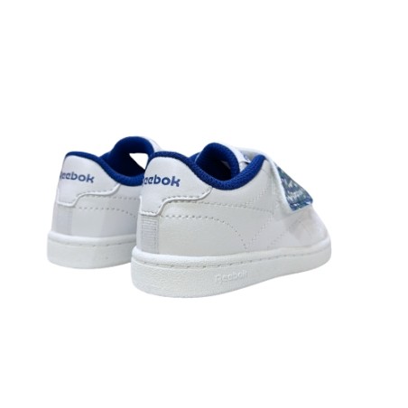 Reebok 409 COURT CLEAN HOOK & LOOP Scarpe Ginnastica Bambino Strappo Bianco Blu
