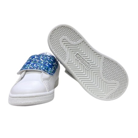 Reebok 409 COURT CLEAN HOOK & LOOP Scarpe Ginnastica Bambino Strappo Bianco Blu