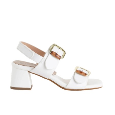 Cinzia Soft MM6B5950 001 Sandalo in Vera Pelle con Tacco Medio Bianco