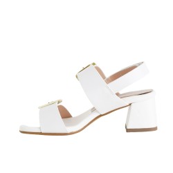 Cinzia Soft MM6B5950 001 Sandalo in Vera Pelle con Tacco Medio Bianco 2