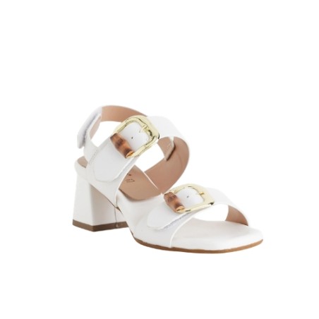 Cinzia Soft MM6B5950 001 Sandalo in Vera Pelle con Tacco Medio Bianco