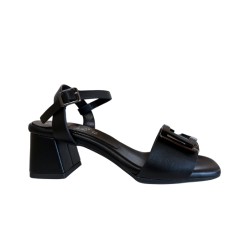 Cinzia Soft MM6B5979 002 Sandalo in Vera Pelle con Tacco Medio Nero